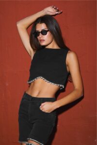 Strass black top