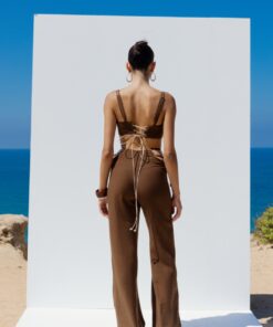 Alternative view of linen suit brown
