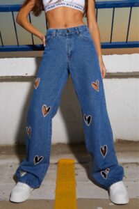 Hearts blue jeans