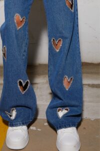 Hearts blue jeans