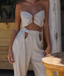 Butterfly cream pants