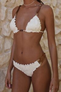 Zigzag cream bikini