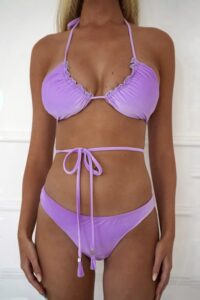 Purple velvet bikini