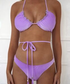 Purple velvet bikini